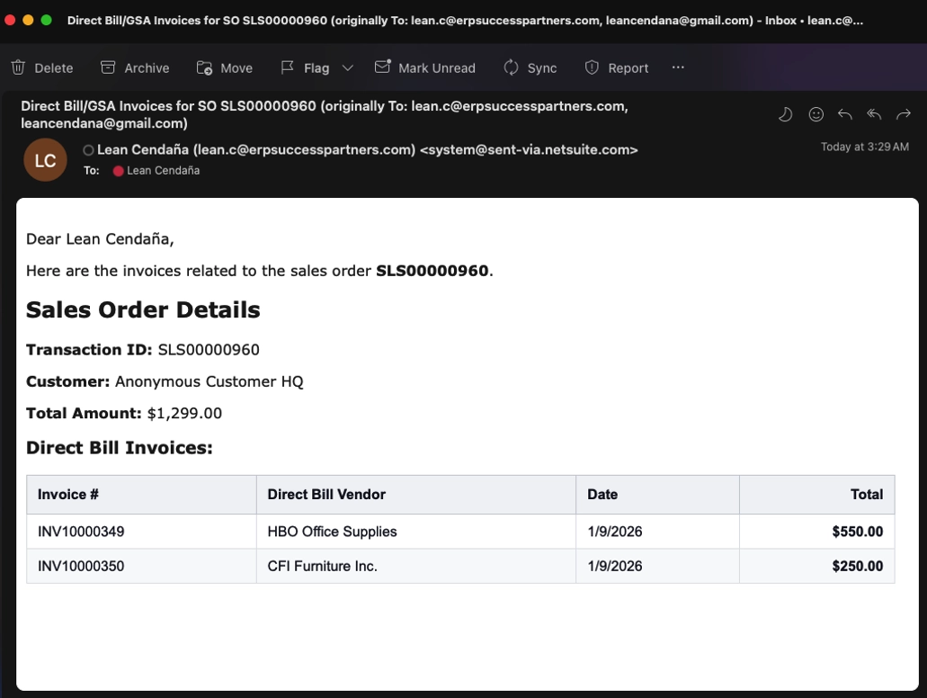 1.9.2. Automated Direct Bill Email Summary 2 Aperçu du projet 1